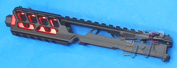 CTM CNC Aluminum Upper for AAP-01 GBB(FUKU-2)(Long)(Black & Red) - Click Image to Close